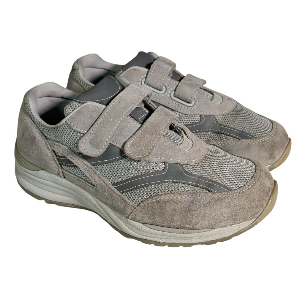 SAS JV Mesh Shoes Womens Size 8WW Walking Sneakers Gray Low Top Comfort Suede